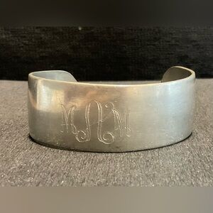 Leonard Genuine Pewter Cuff Bracelet Engraved MAM # 145
